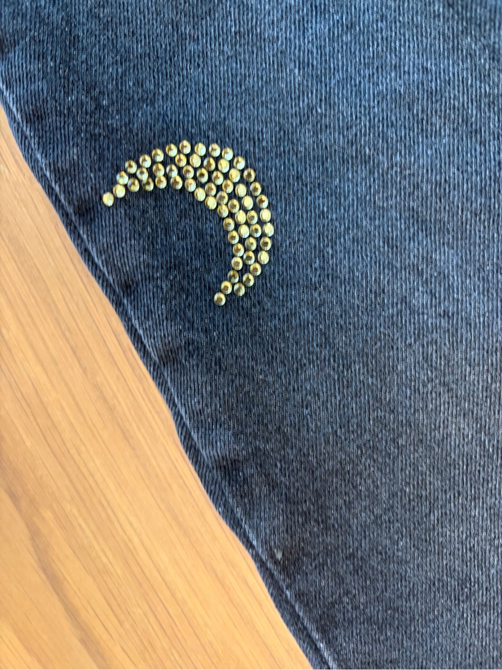 Wicked & Justice Dark Wash Embellished Jeans with Rhinestone Accents - Picture 4 of 6